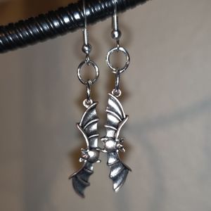 NEW Vampire Bat Gothic Punk Emo Grunge Stainless Steel Dangle Drop Earrings